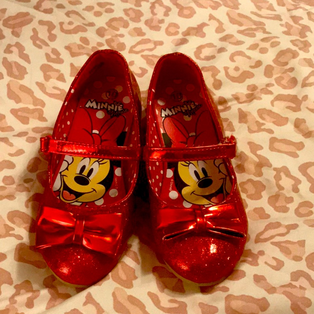 Minnie Mouse ruby red sparkly shoes